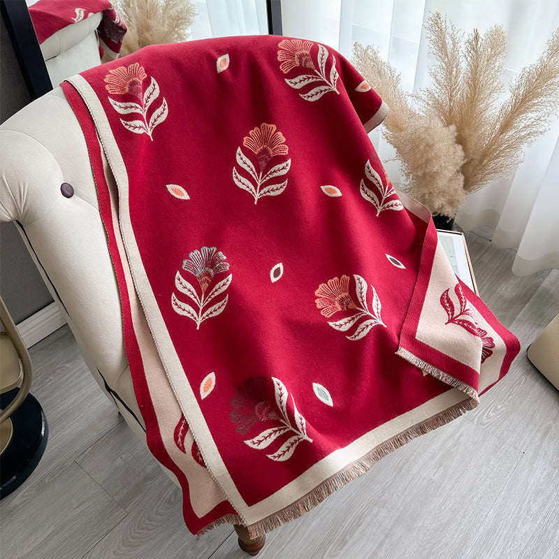Châle simple de cachemire-feel féminin avec impression florale