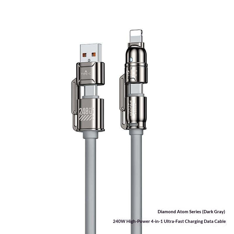 Double câble de données de type C 240W quatre en un