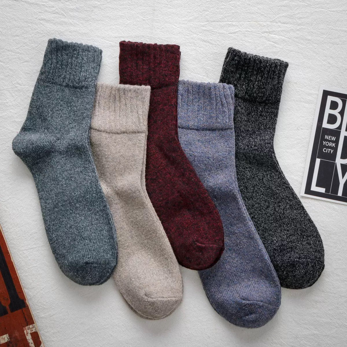 Chaussettes en laine thermique épaisses pour hommes