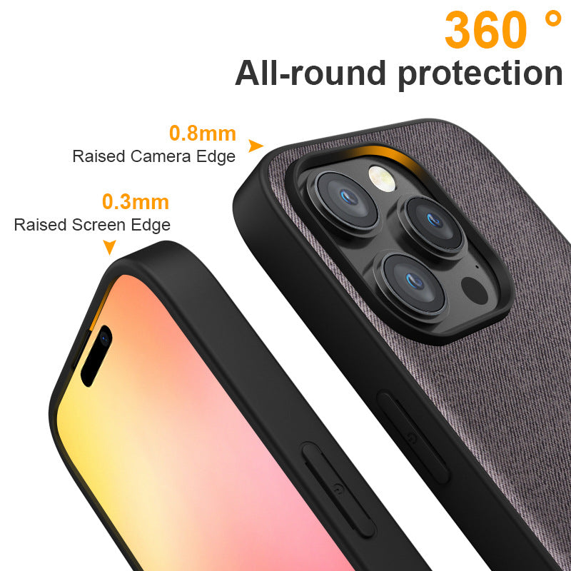 Coque de téléphone en tissu réel simple