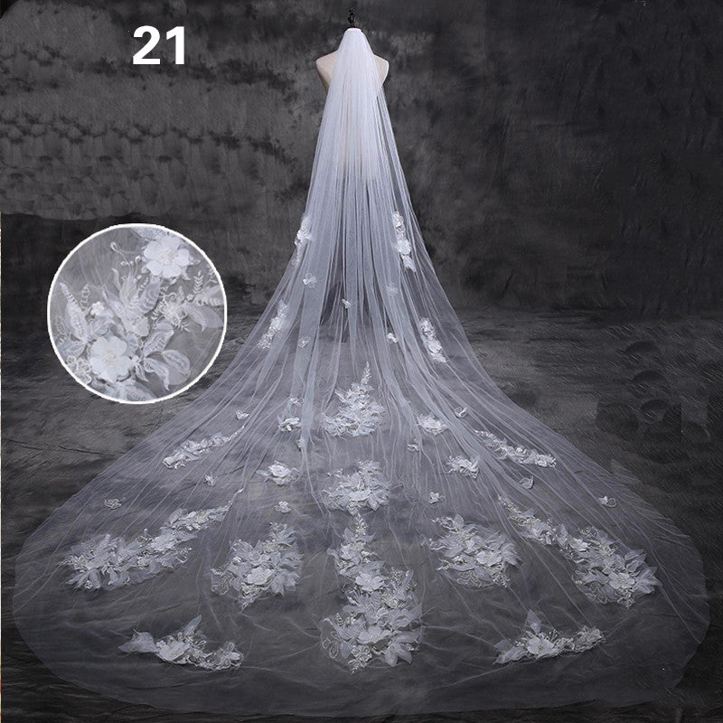 Mariée Mariage Maître Veil Long Tail