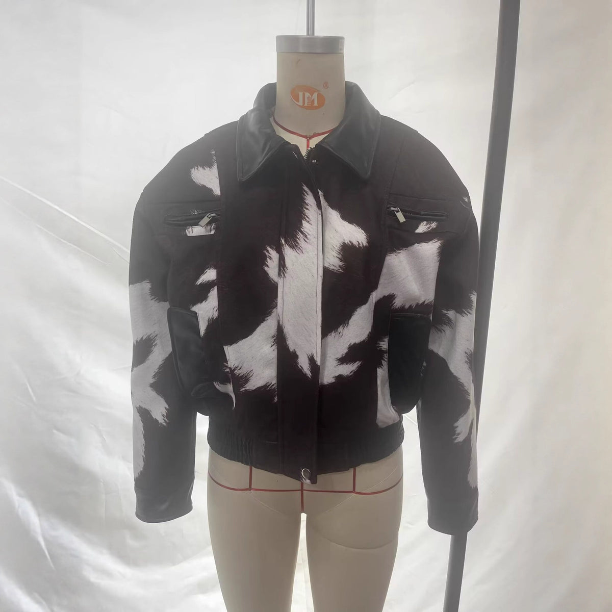 Veste sans capuche polyvalente à imprimé court de vache de style rue