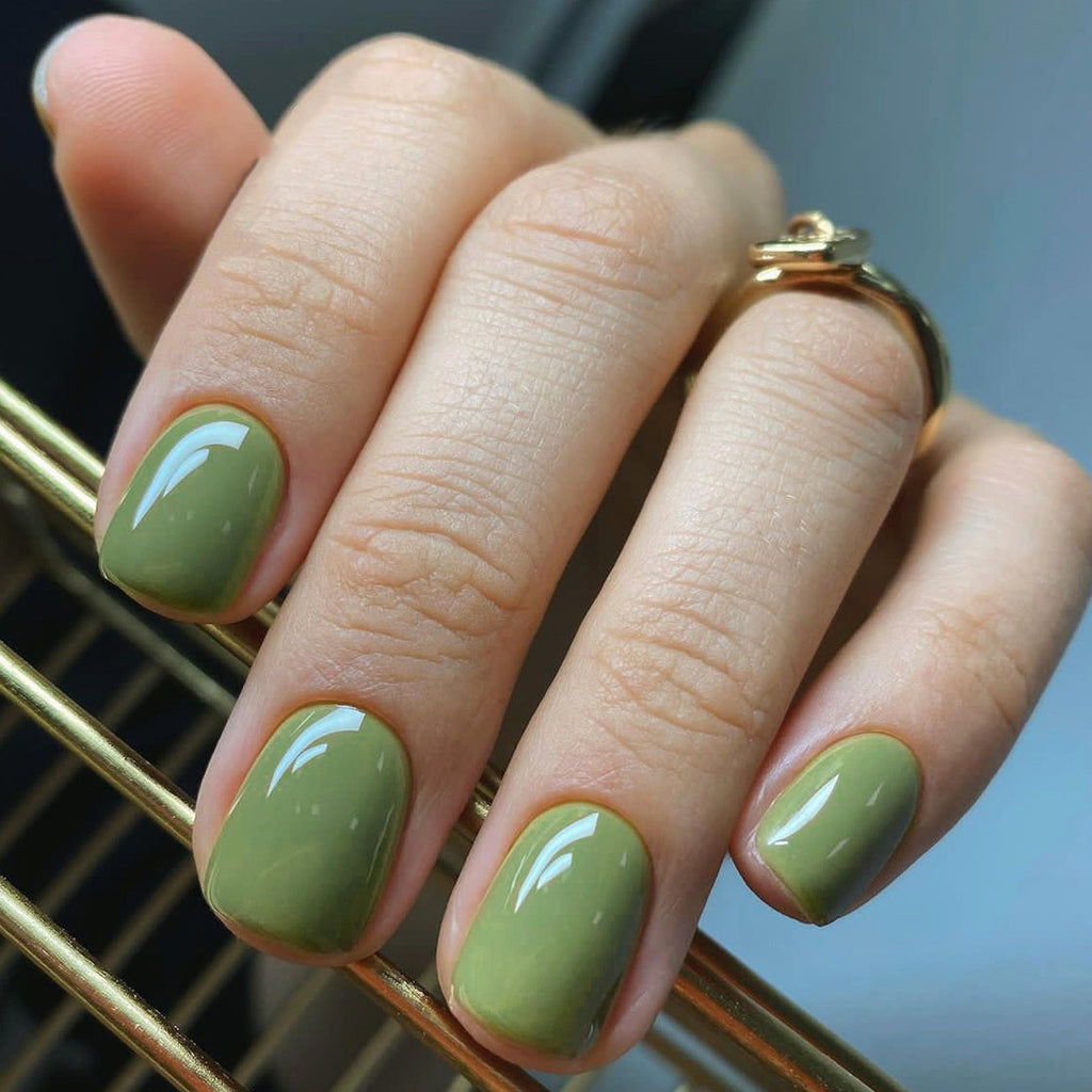 Stickers Nail Minimaliste à Carré Court pour Femmes Faux Nail