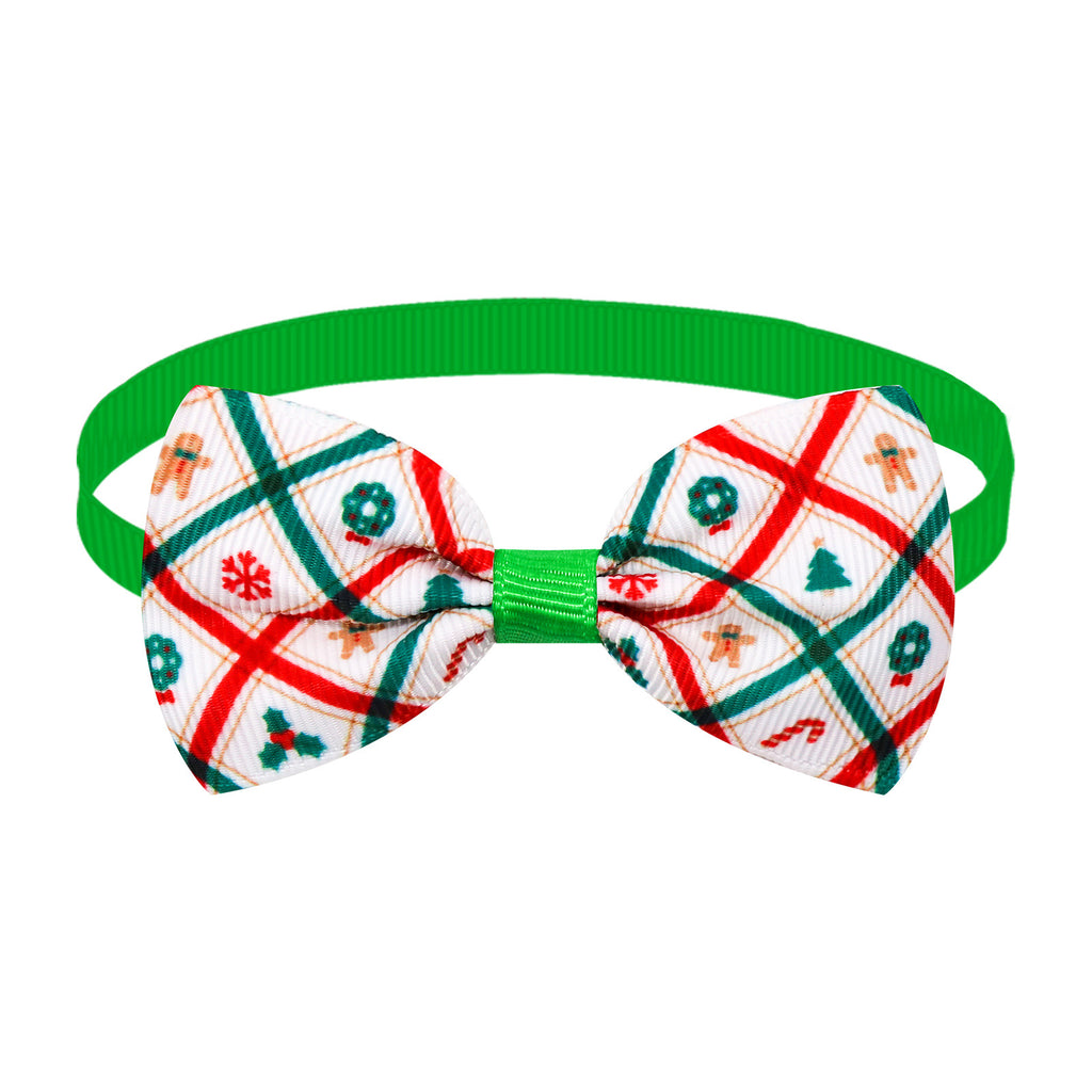 Christmas Plaid Striped Bow Tie Dog Cat Un mot Bow Tie couleurs multiples