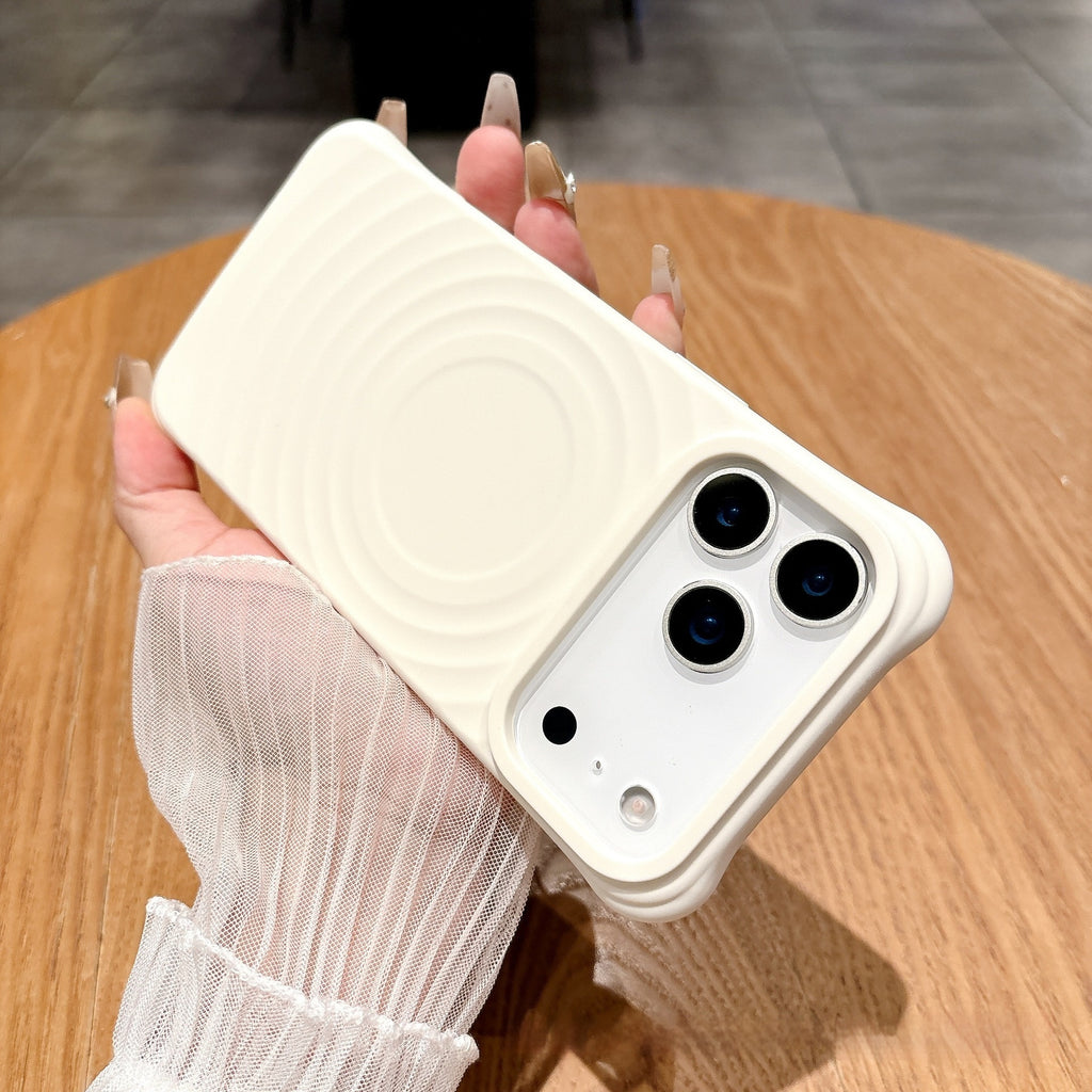 Wave Ripple Motif Aspiration magnétique Cas de téléphone liquide Silicone simple