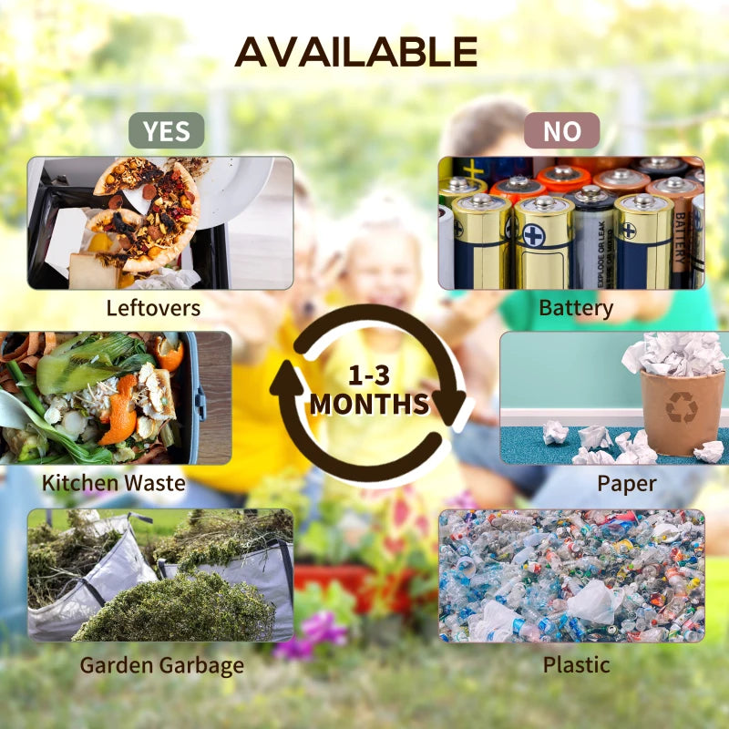 Double chambre Compost Tumbler Bin
