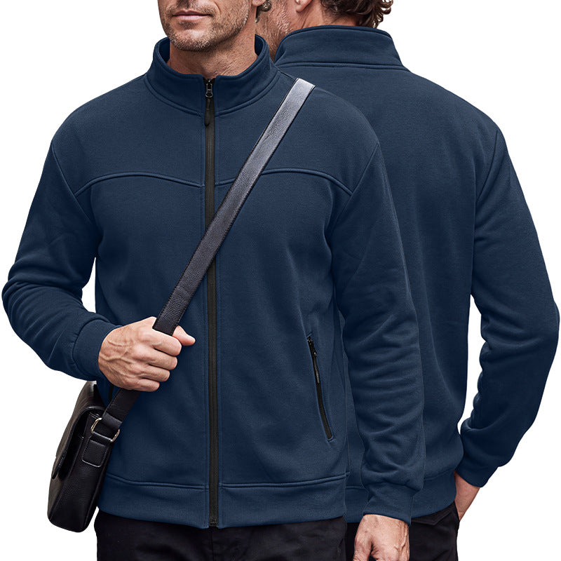 Veste d'automne et d'hiver avec fermeture éclair et poches latérales