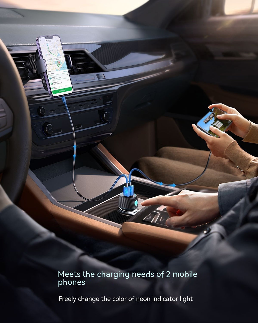 Chargeur de voiture à double bouton de port haute puissance 60W
