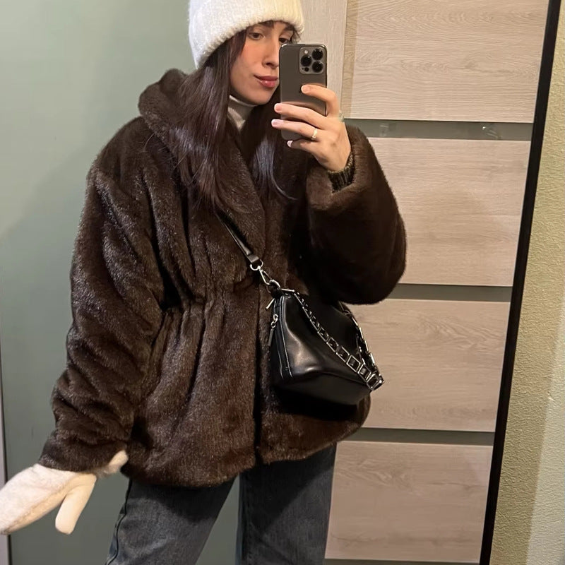 Manteau de fourrure de vison épais pour les femmes pour l'automne Et l'hiver