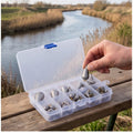 Ensemble de poids de pêche de 65 pièces avec boîte de rangement de 10 compartiments