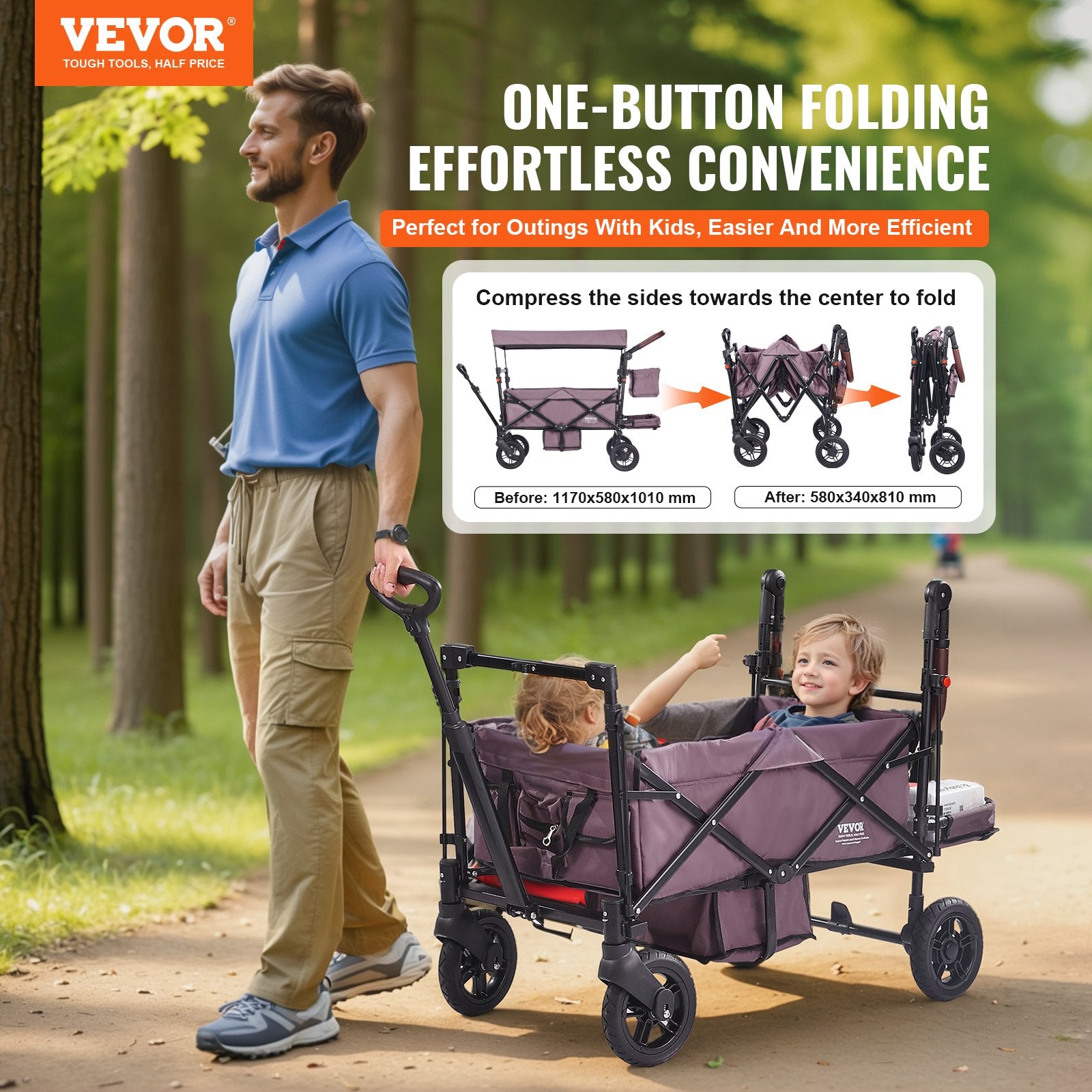 Poussette Wagon pour 2 enfants