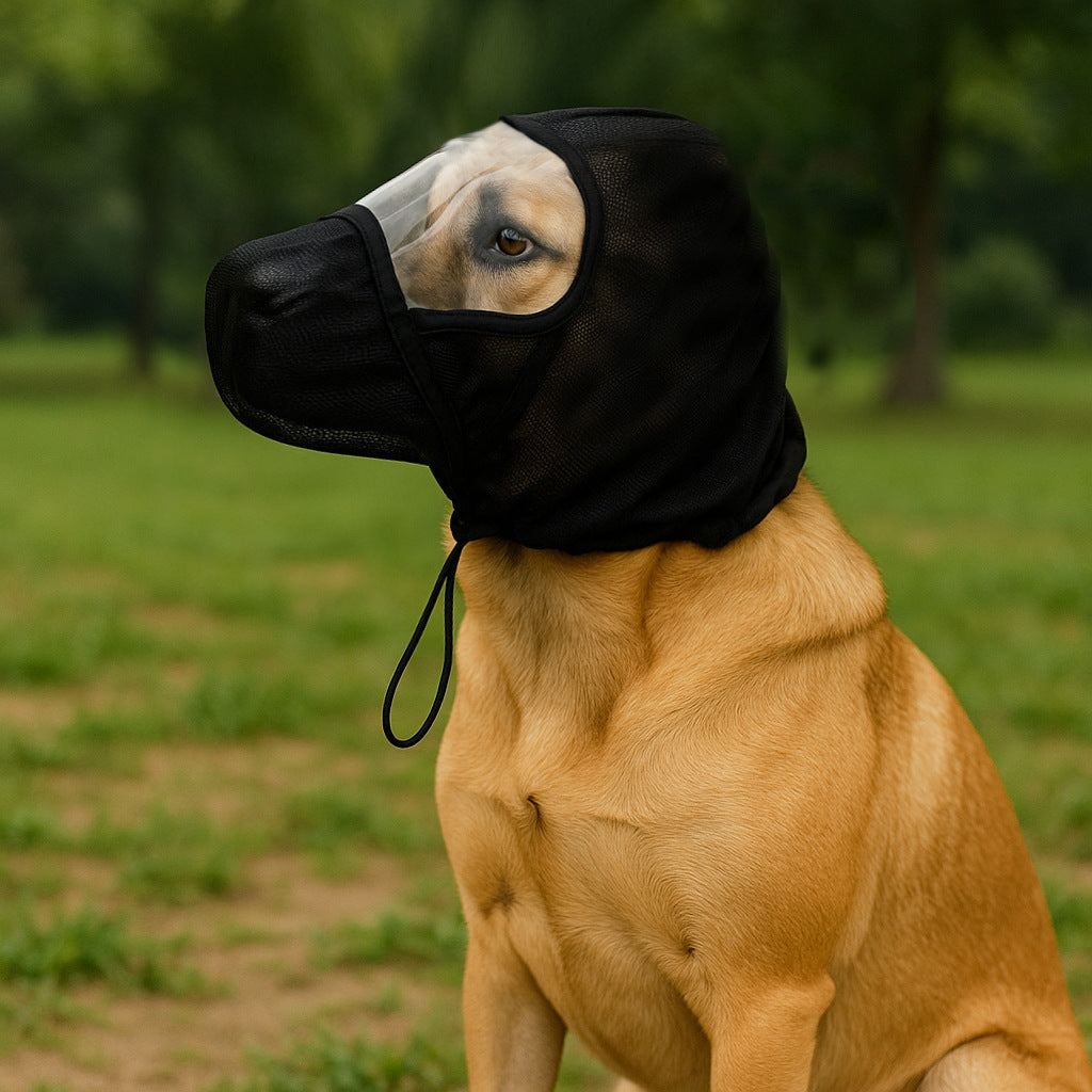 Masque de protection pour chien Muselière de chien Muselière de chien Mosquito et Insect-Proof Couverture de tête respirante A