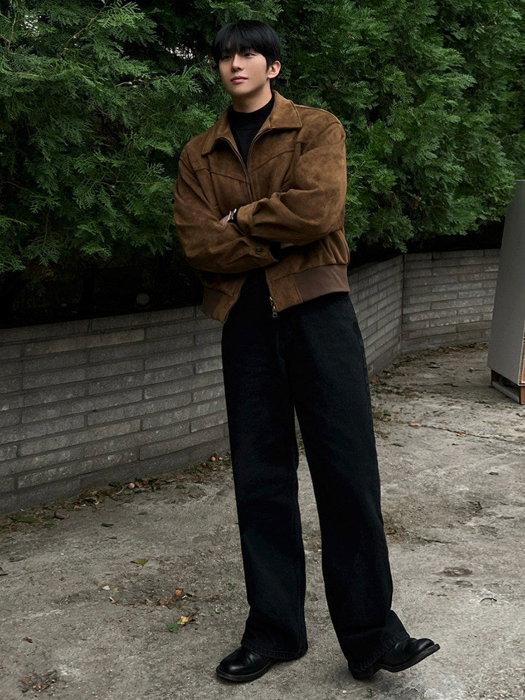 Veste de col Faux Suede pour hommes