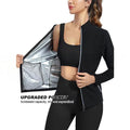 Femmes Fitness Sweaty Workout costume avec Silver-Coated Stand Collar Cardigan