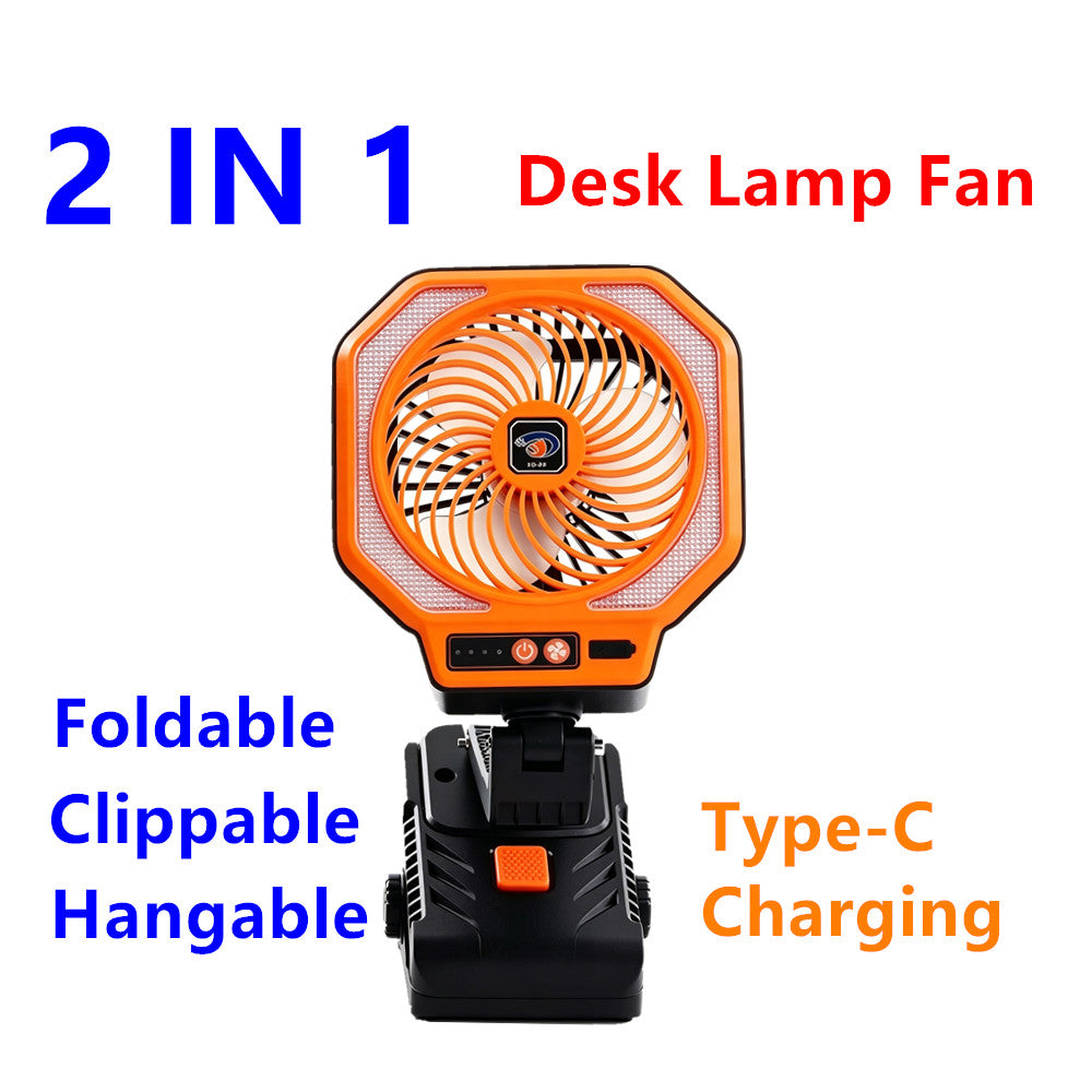 Ventilateur de refroidissement rechargeable portable Eventail de camping pliable avec éclairage LED 3 modes