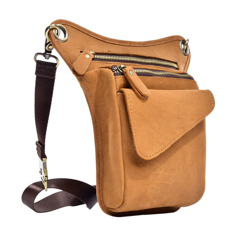 Véritable sac de taille en cuir pour hommes extérieur