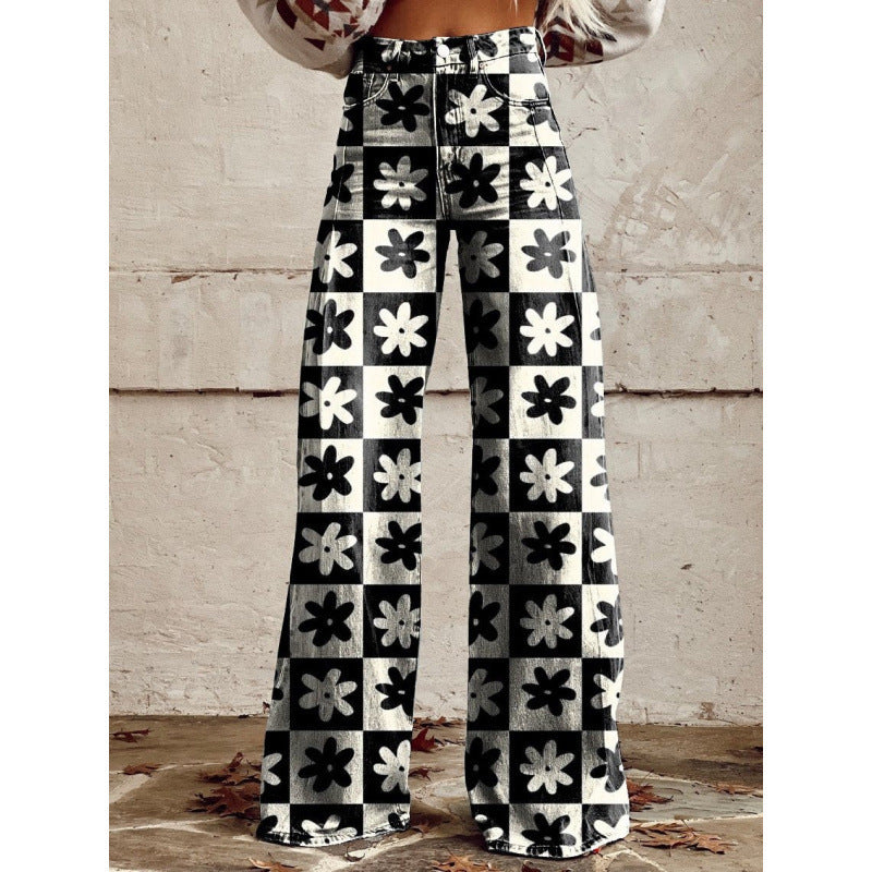 Pantalons de denim imprimés pour femmes