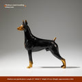 Ornement de chien en laiton Doberman debout d'ère d'or cuivre