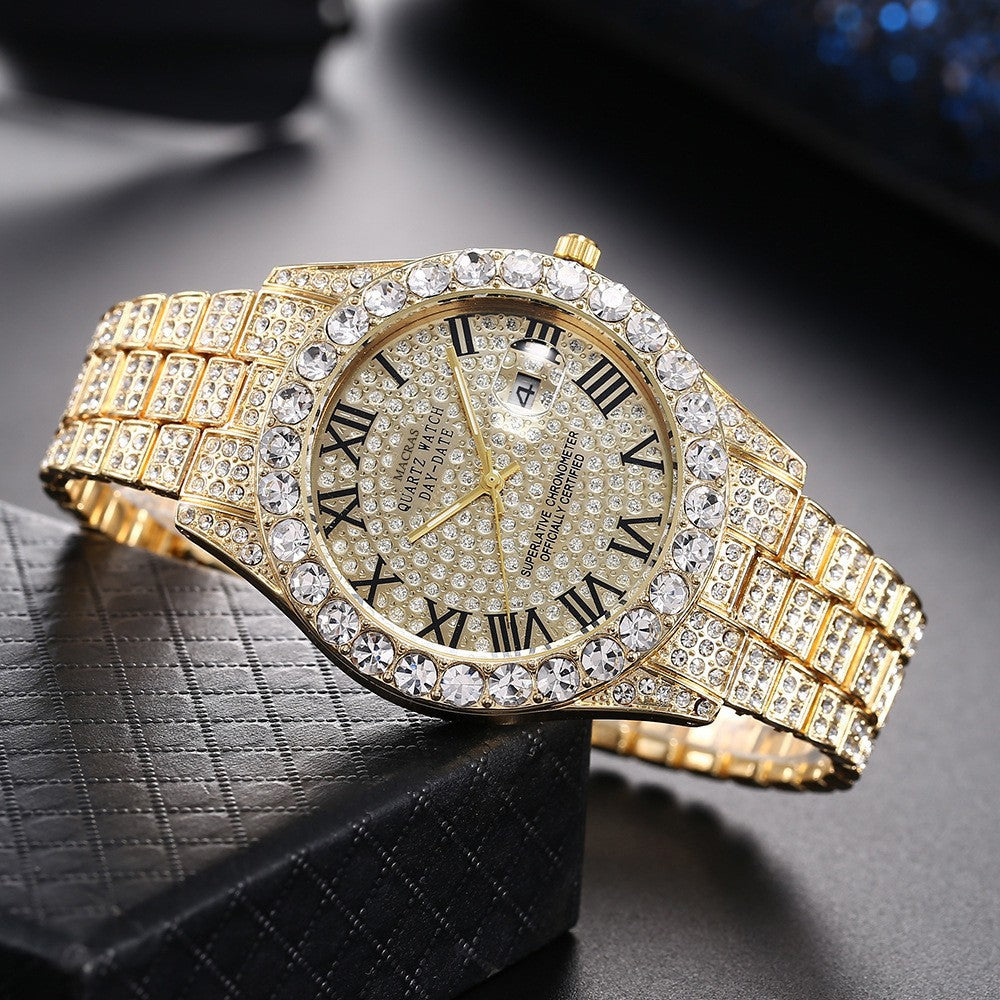 Montre Quartz à cadran numérique romain
