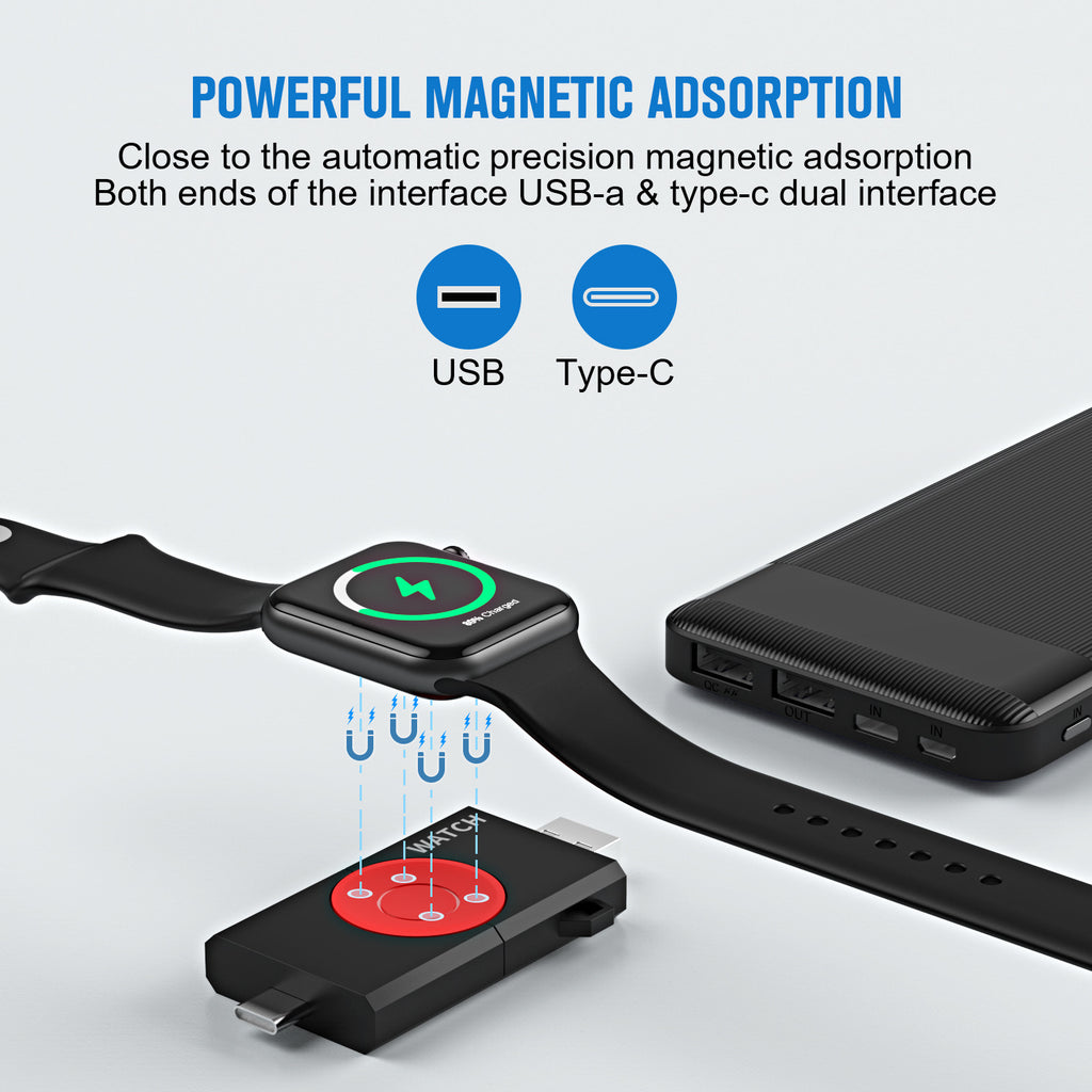 Regarder sans fil Chargeur forte interface magnétique double