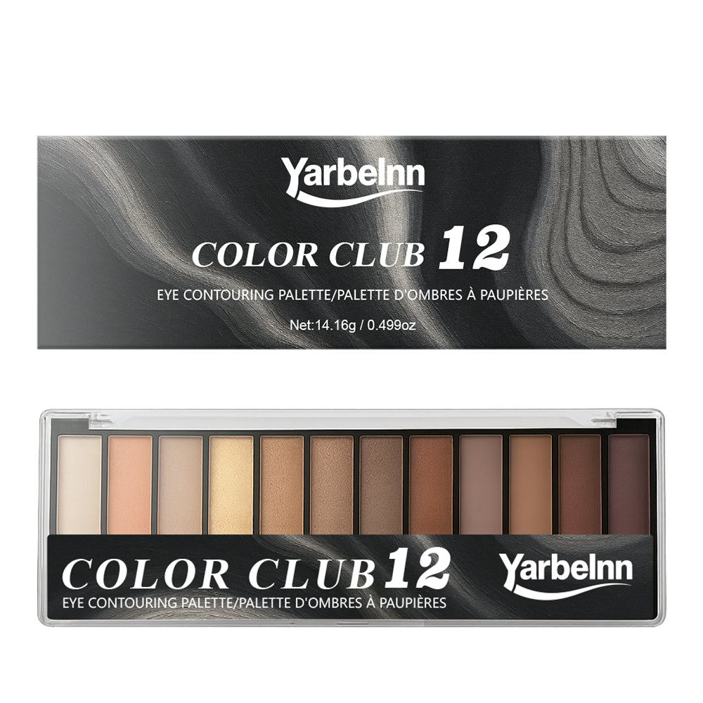 12 nuances Matte Cement foncé Smoky Eyeshadow Palette