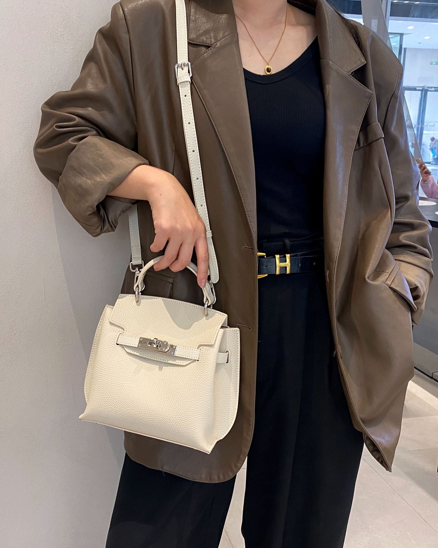 OEM-ODM Customisable TOGO Top-couche Cowhide Kelly Sac