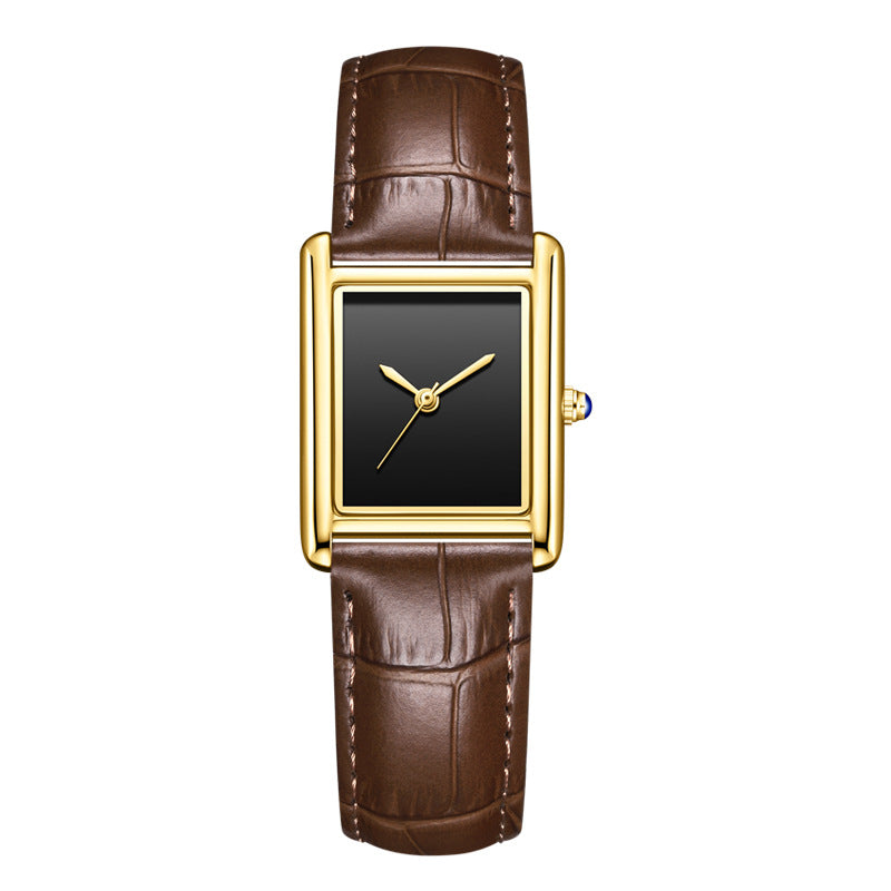 Bracelet de montre en cuir de couple simple carré montre étudiante étanche