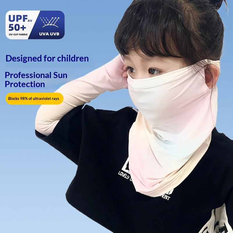 Enfants Masque visage protecteur du soleil Style d'oreille en soie glacée