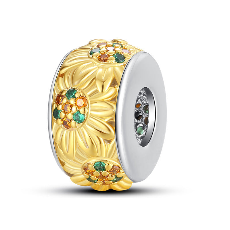 Bracelet pendentif en cuivre en forme de tournesol