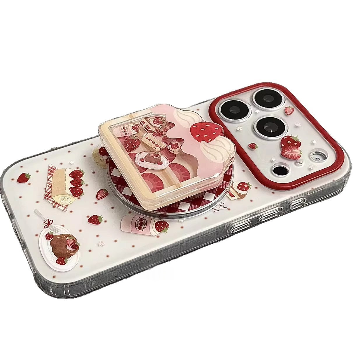 Fraise Cake Magnetic Holder Boîtier de téléphone compatible