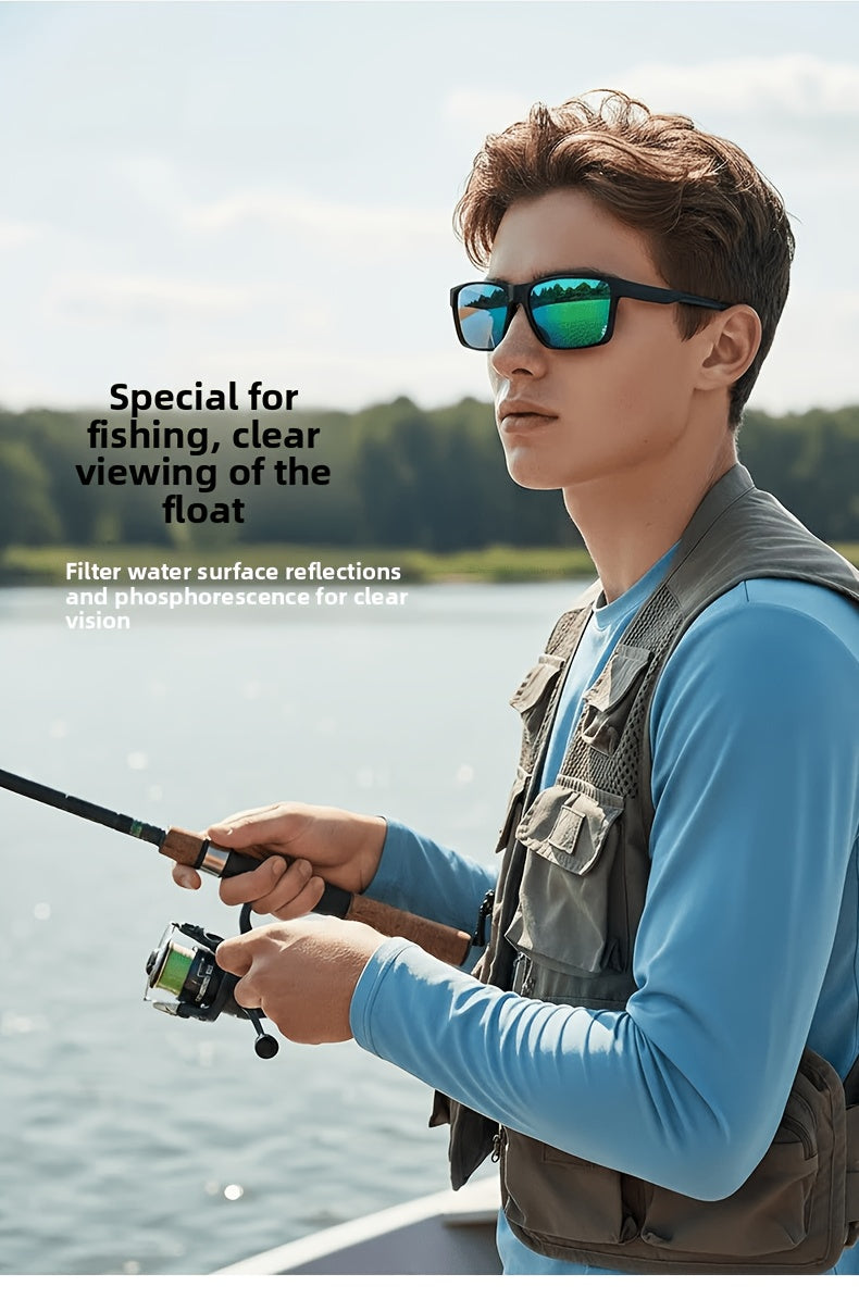 Lunettes de soleil de sport carrées de protection Uv400 pour hommes