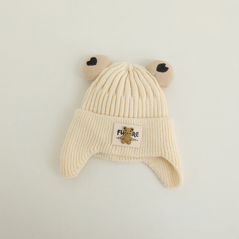 Casquette en laine pour ours chaud tricoté pour enfants