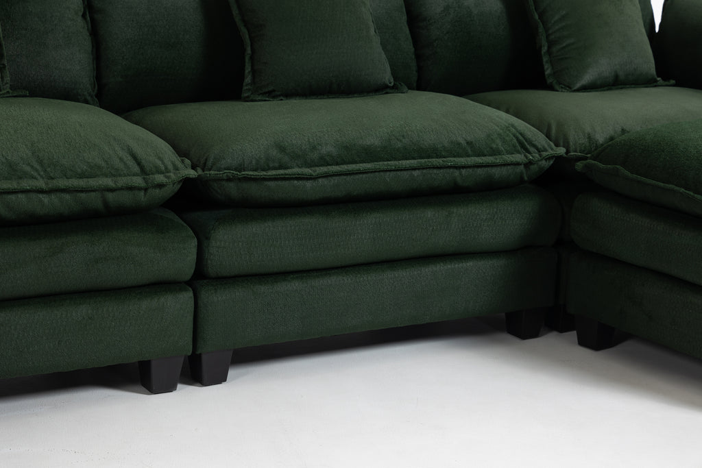 Moderne 3 places avec pouf 113,77" Canapé sectionnel avec oreillers de taille