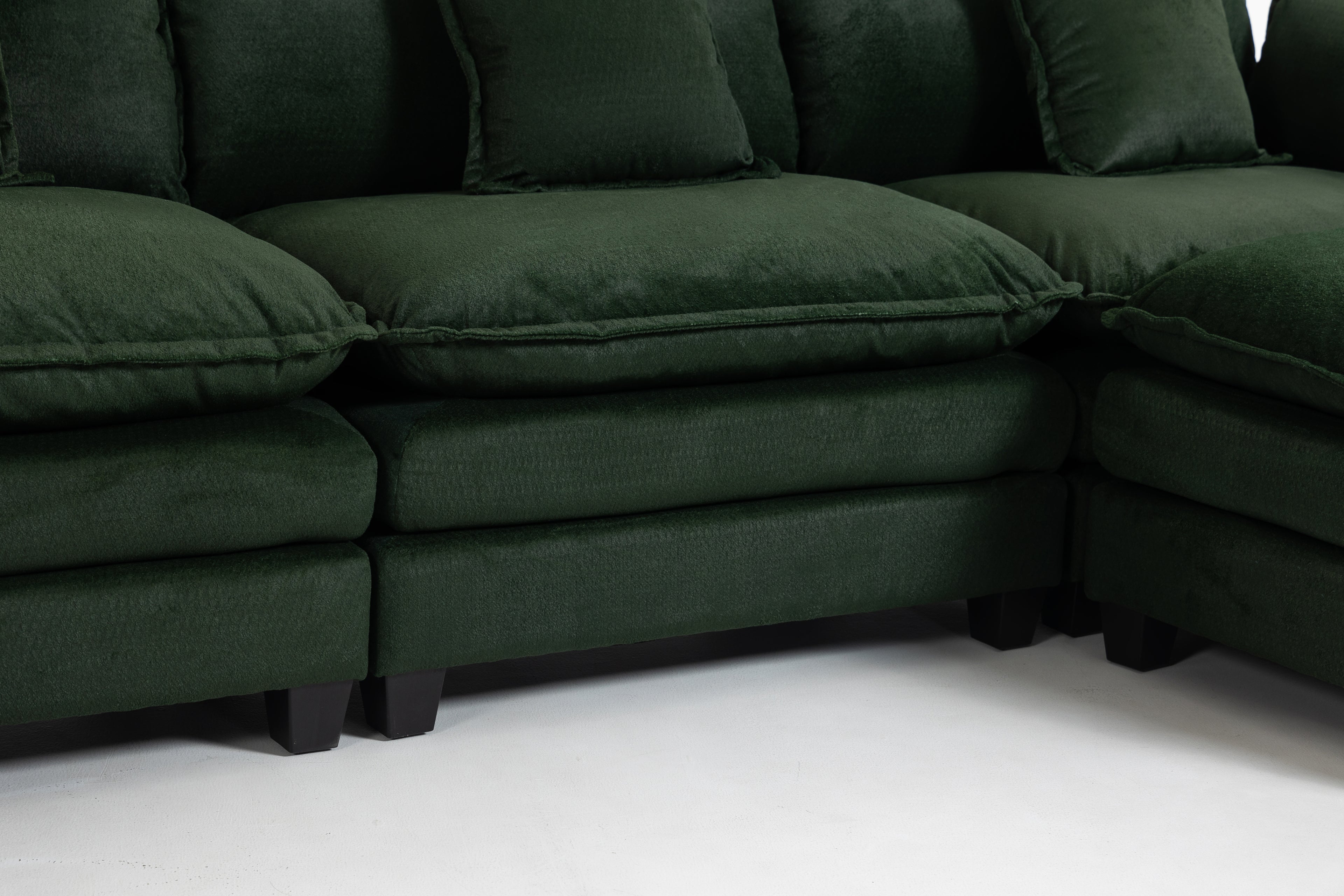 Moderne 3 places avec pouf 113,77" Canapé sectionnel avec oreillers de taille