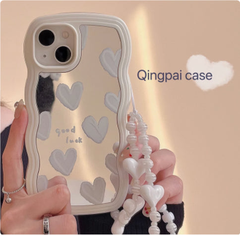 Wavy Edge miroir amour adapté pour téléphone boîtier silicone tout-pack