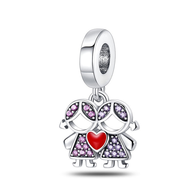 Bricolage Sœur Perle en forme de coeur Pendentif bijoux Accessoire