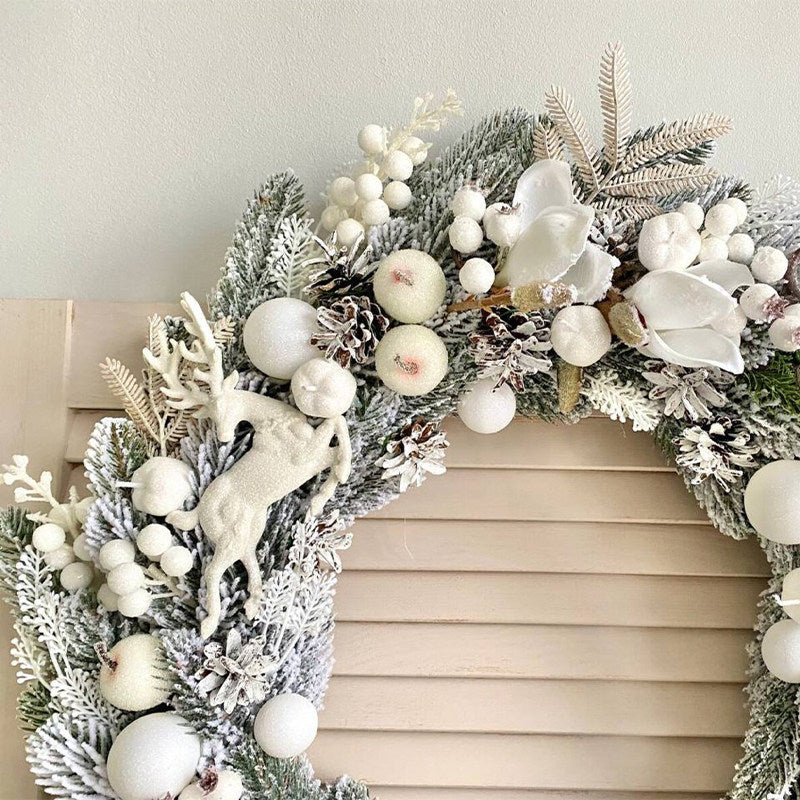 Wreath décoratif PE Flocked de Noël