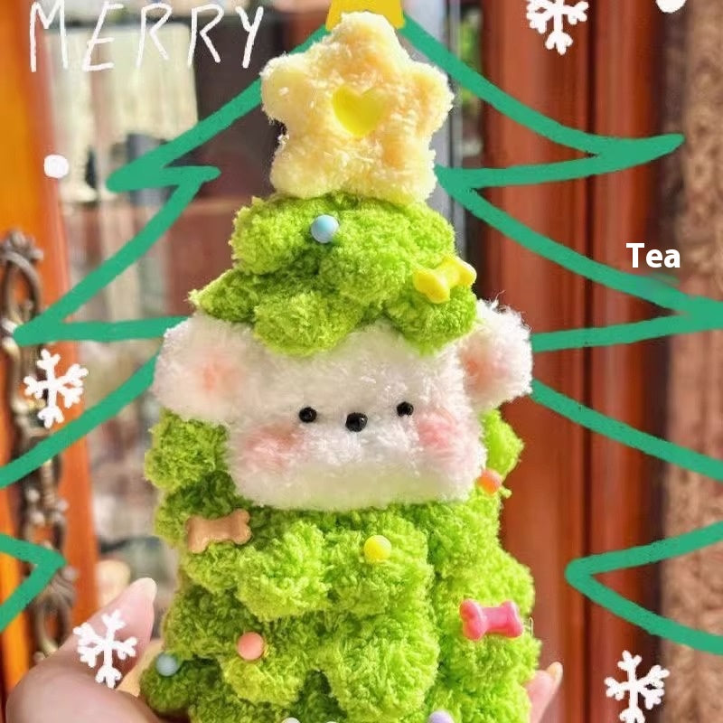 Arbre de Noël Fleece Corail Twisted Stick Puppy Cadeau Matériel diy