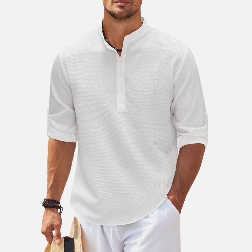 Chemise Homme Bouton Cuffed Down Collar