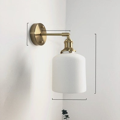 Lampe pendentif en céramique plissée en laiton