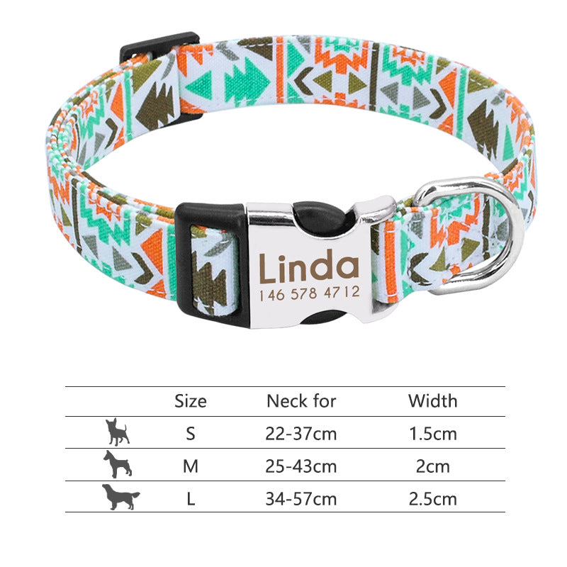 Collier de chien réglable en nylon Chiens personnalisés
