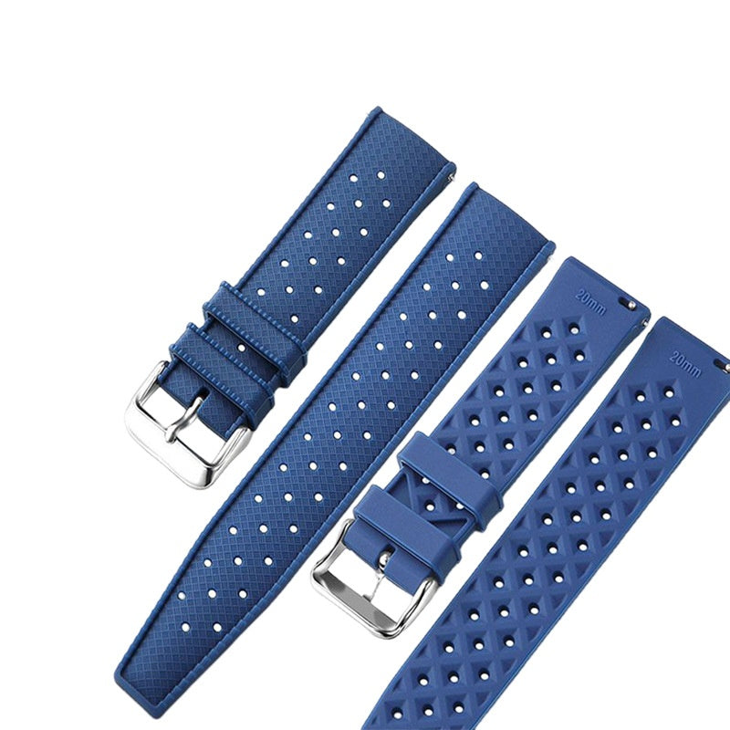 Solid Couleur Minimalisme Montre en caoutchouc Bracelet vert bleu foncé