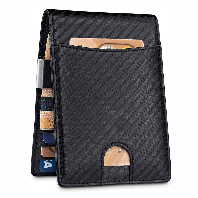 Porte-cartes en cuir pur Rfid Hommes antivol Swiping Amazon