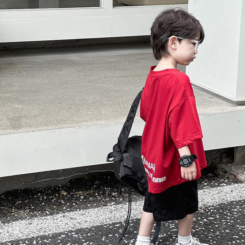 Été Rouge Demi Manches Haut de la page Enfants perdus