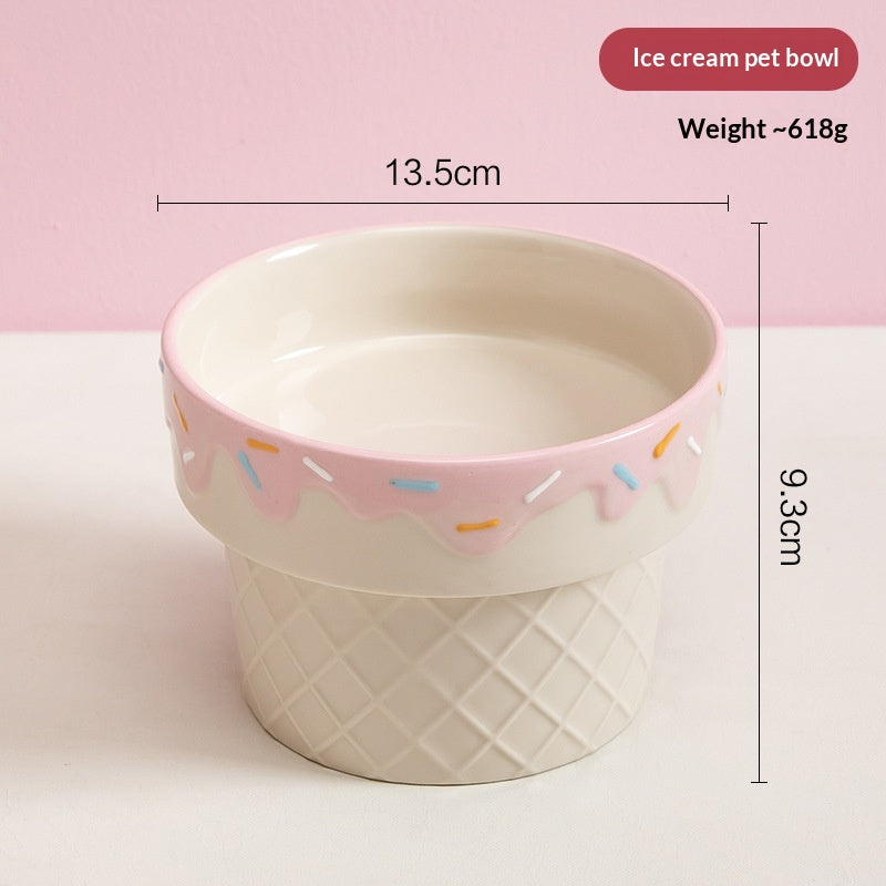 Creative Ice Cream Themed Pet Bowl