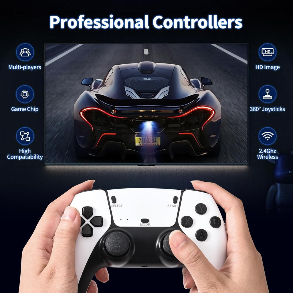 20000 Retro Video Game Console 4K HD TV Game Stick Encre.2 Contrôleur sans fil