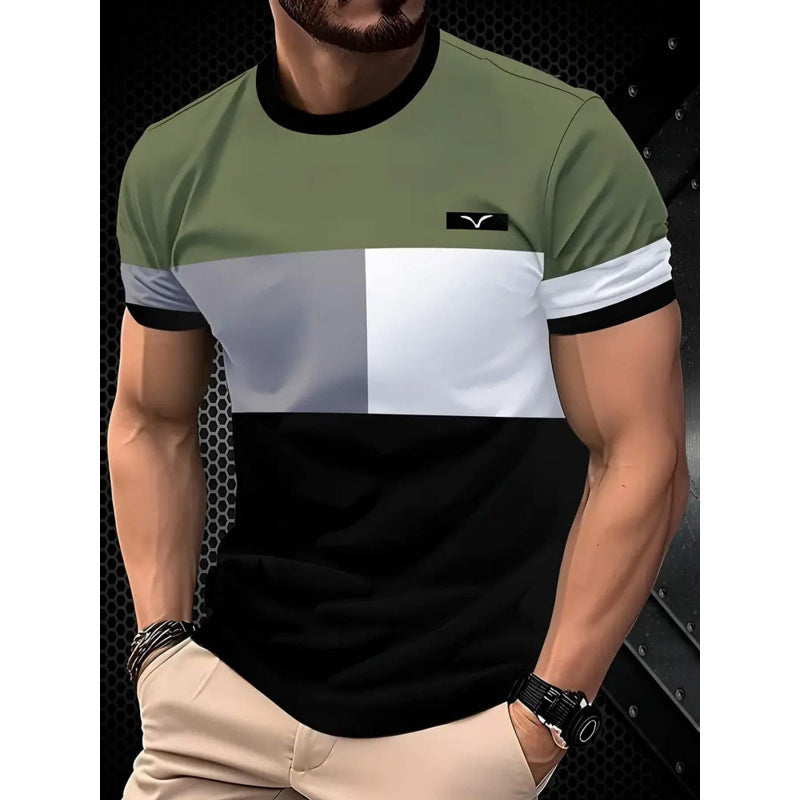 T-shirt homme à manches courtes Business Casual Series Impression numérique 3D