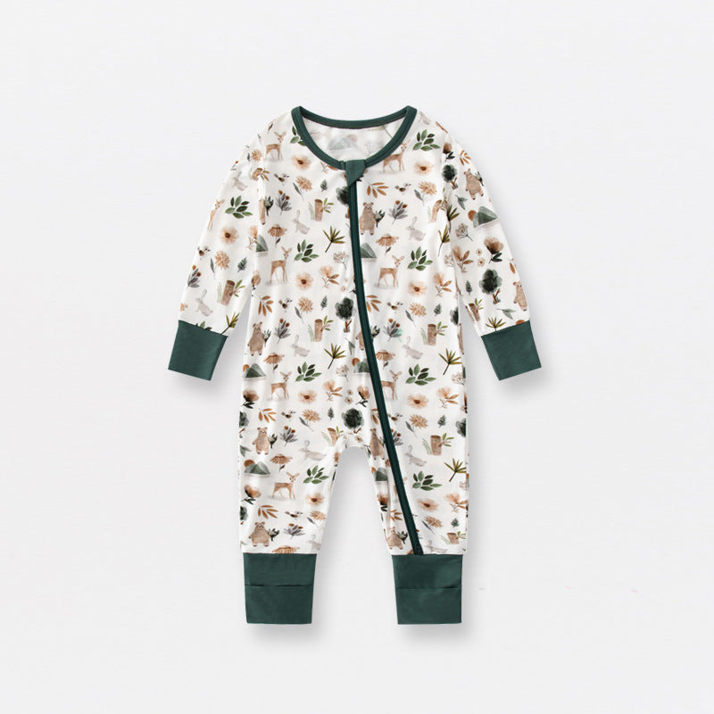 Jusheng Vêtements Commerce extérieur Bamboo Fibre de bébé combinaisons de saut au printemps et d'automne manches longues D