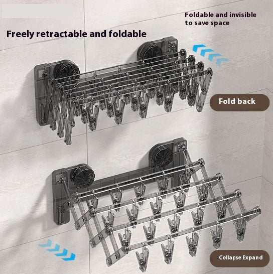 Chaussettes de coupe d'aspiration Rack de serviette sans punch de séchage pliable