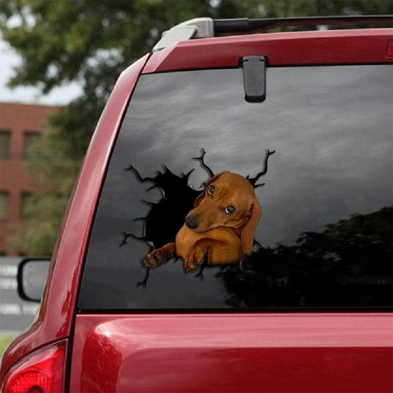 Mur animal Toutes sortes de Puppy Creative Trou de voiture cassé stickers électrostatique fenêtre